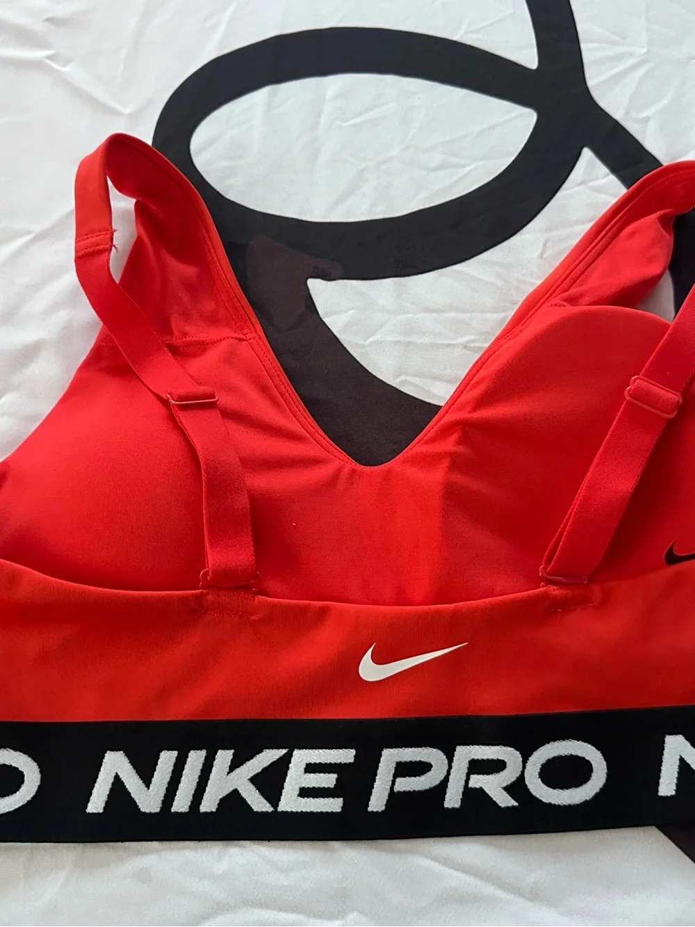 Nike Red Sports Bra with Black Branded Band